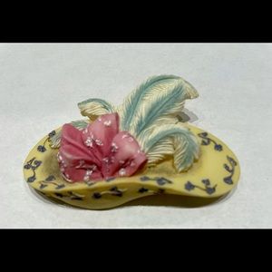 Handmade Resin Pin in the shape of Feathered Hat